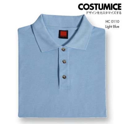 Costumice Design Honeycomb Cotton Polo Light Blue