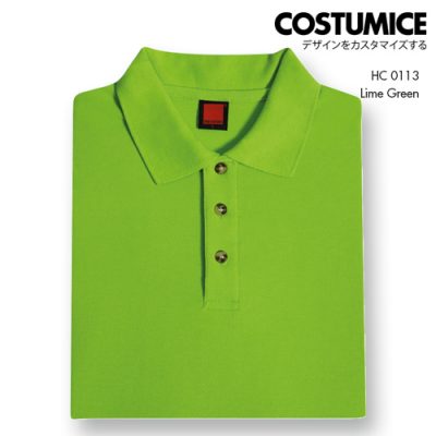 Costumice Design Honeycomb Cotton Polo Lime Green