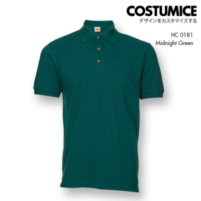 Costumice Design Honeycomb Cotton Polo Midnight Green