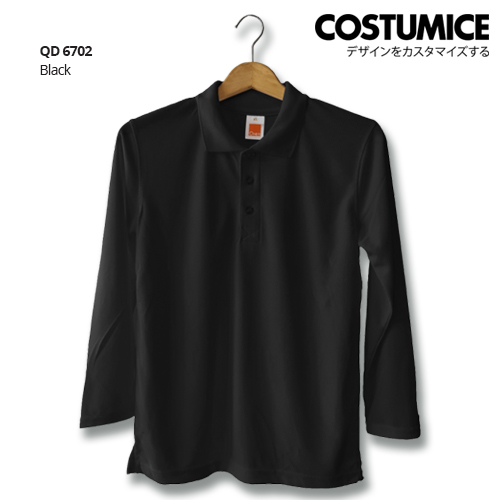 Costumice Design Dri Fit Long Sleeve Polo Black