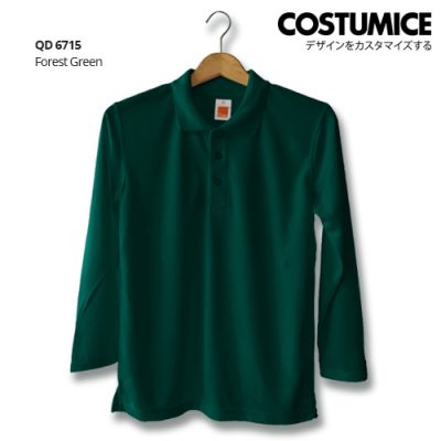 Costumice Design Dri Fit Long Sleeve Polo Forest Green