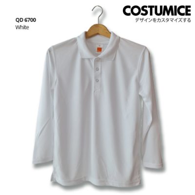 Costumice Design Dri Fit Long Sleeve Polo White