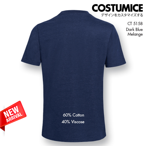 Costumice Design Comfy Cotton T Shirt Dark Blue Melange Back