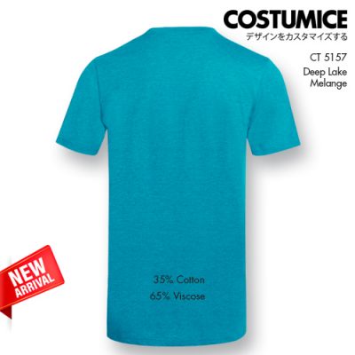 Costumice Design Comfy Cotton T Shirt Deep Lake Melange Back
