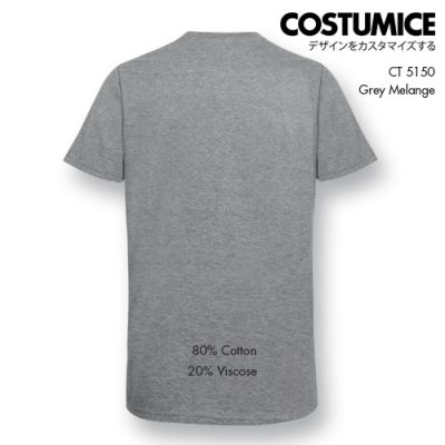 Costumice Design Comfy Cotton T Shirt Grey Melange Back