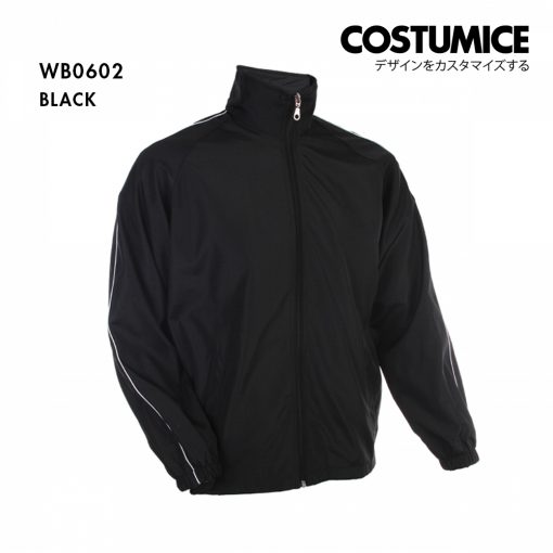 Costumice Design Lightweight Weather Resistant Windproof Microfibre Windbreaker Black