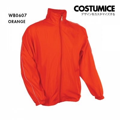 Costumice Design Lightweight Weather Resistant Windproof Microfibre Windbreaker Orange