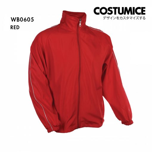 Costumice Design Lightweight Weather Resistant Windproof Microfibre Windbreaker Red