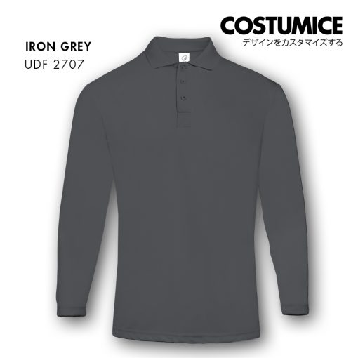 Dri Fit Long Sleeve Polo Udf2707 Iron Grey