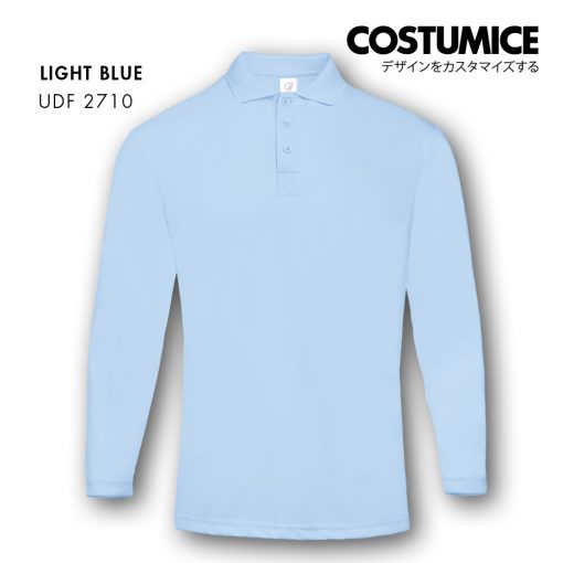 Dri Fit Long Sleeve Polo Udf2710 Light Blue