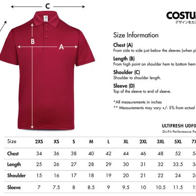 Ultifresh-Udf05-Dri-Fit-Performance-Polo-2025-Size-Information-X-Costumice-Design