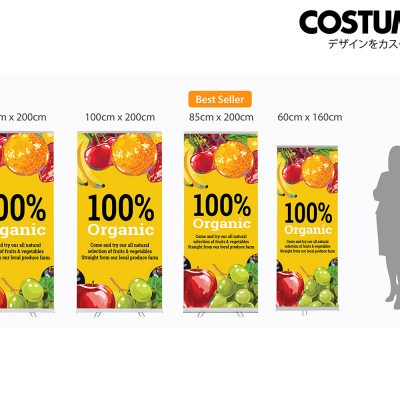 Display System With Print Roll Up Banner Costumice Design Roll Up Banner Size Chart