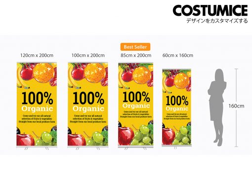 Display System With Print Roll Up Banner Costumice Design Roll Up Banner Size Chart