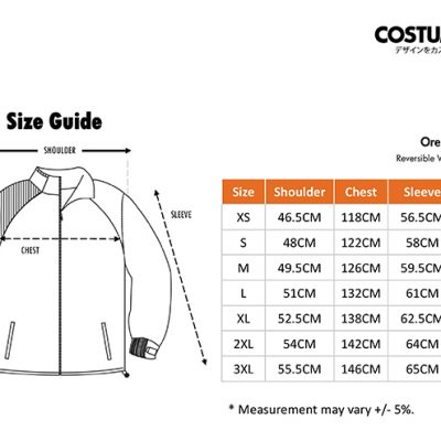 Costumice Design Reversible Windbreaker Jacket Wr03 Size Information 01