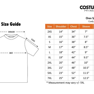 Costumice Design X Oren Sport Ct51 Size Information