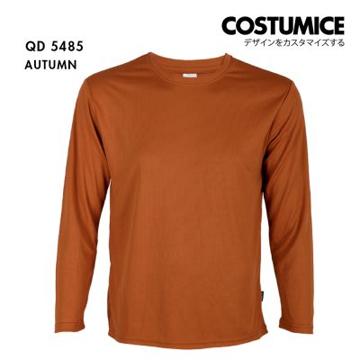 Qd54 Long Sleeve Dry Fit Round Neck T Shirt Costumice Design Autumn