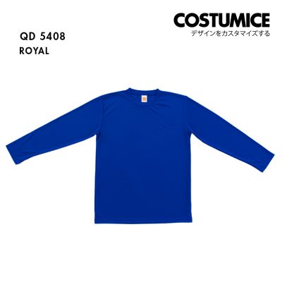 Qd54 Long Sleeve Dry Fit Round Neck T Shirt Costumice Design Royal