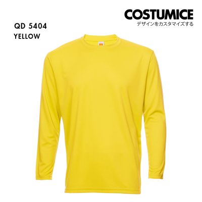 Qd54 Long Sleeve Dry Fit Round Neck T Shirt Costumice Design Yellow