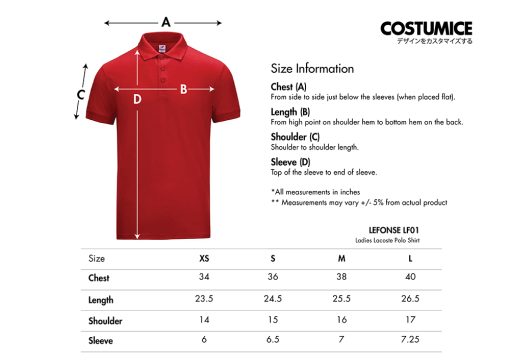 Lefonse-Lf01-Ladies-Lacoste-Polo-Shirt-210Gsm-2024-Size-Info-X-Costumice-Design