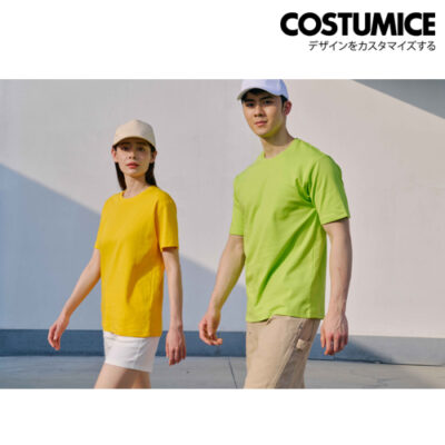 custom t-shirt printing no minimum LeFonse RC06 Regular Round Neck T-Shirt Cotton Interlock 220gsm costumice design