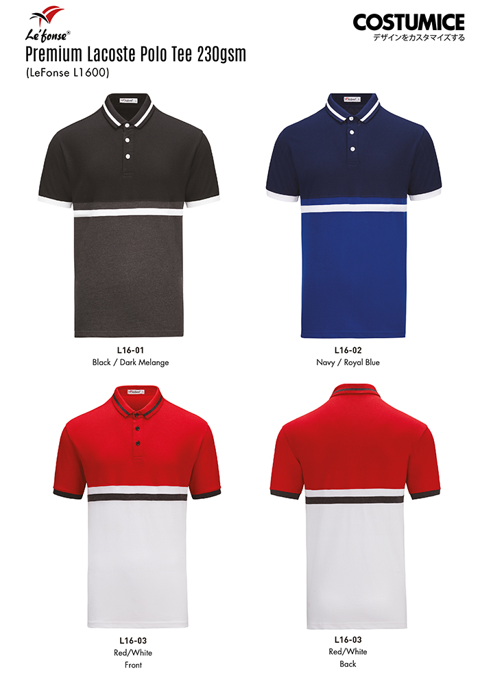 Premium Lacoste Polo Tee 230Gsm (Lefonse L1600) 5 Lefonse L1600 Premium Lacoste Polo Tee 230Gsm 2025 Color Options X Costumice Design