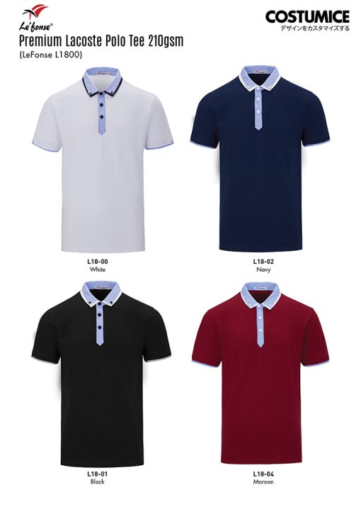 Lefonse L1800 Premium Lacoste Polo Tee 210Gsm 2025 Color Options X Costumice Design