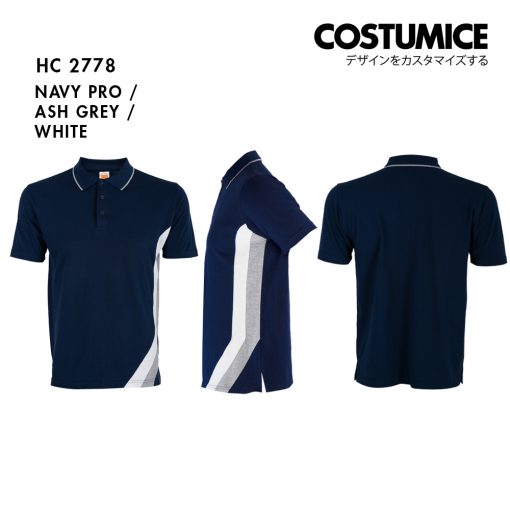 Unisex Cvc Cotton Cut And Sew Color Block Short Sleeve Polo Costumice Design X Oren Sport Hc27 Navy Pro