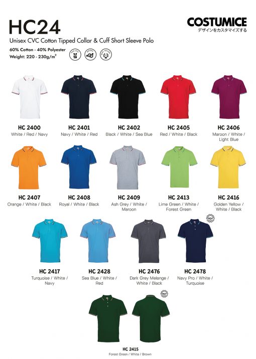 Customized Polo Shirts With Logo Costumice Design