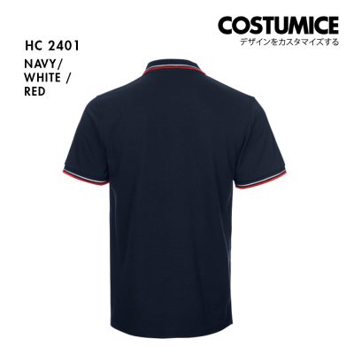 Unisex Cvc Cotton Tipped Collar Cuff Short Sleeve Polo Shirt Costumice Design X Oren Hc24 Navy B