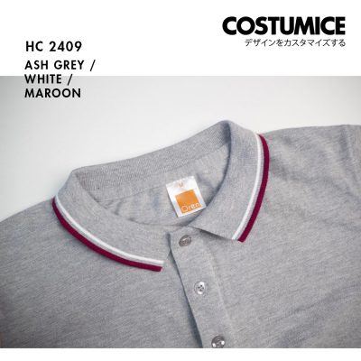 Unisex Cvc Cotton Tipped Collar Cuff Short Sleeve Polo Shirt Costumice Design X Oren Hc24 Ash Grey D