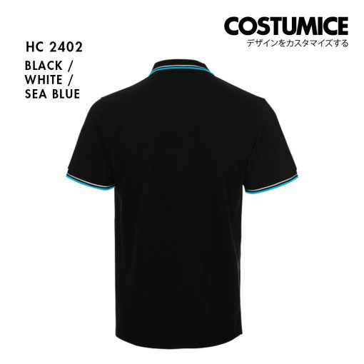 Unisex Cvc Cotton Tipped Collar Cuff Short Sleeve Polo Shirt Costumice Design X Oren Hc24 Black B