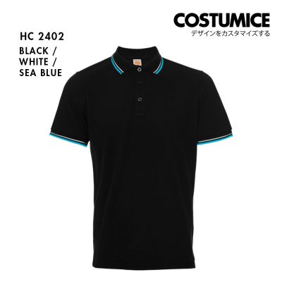 Unisex Cvc Cotton Tipped Collar Cuff Short Sleeve Polo Shirt Costumice Design X Oren Hc24 Black F