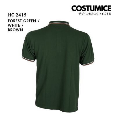 Unisex Cvc Cotton Tipped Collar Cuff Short Sleeve Polo Shirt Costumice Design X Oren Hc24 Forest Green B