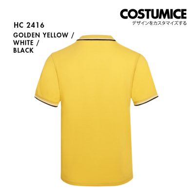Unisex Cvc Cotton Tipped Collar Cuff Short Sleeve Polo Shirt Costumice Design X Oren Hc24 Golden Yellow B