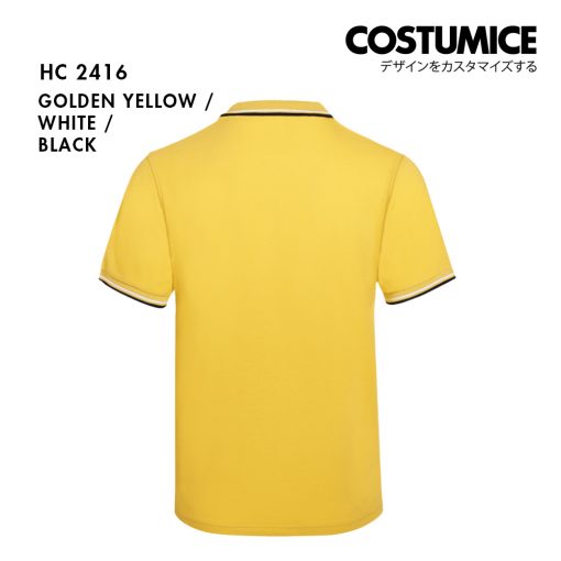Unisex Cvc Cotton Tipped Collar Cuff Short Sleeve Polo Shirt Costumice Design X Oren Hc24 Golden Yellow B