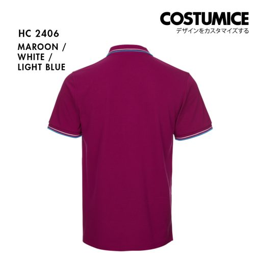 Unisex Cvc Cotton Tipped Collar Cuff Short Sleeve Polo Shirt Costumice Design X Oren Hc24 Maroon B