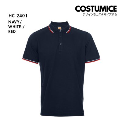 Unisex Cvc Cotton Tipped Collar Cuff Short Sleeve Polo Shirt Costumice Design X Oren Hc24 Navy