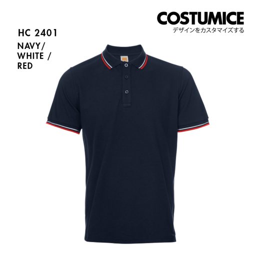 Unisex Cvc Cotton Tipped Collar Cuff Short Sleeve Polo Shirt Costumice Design X Oren Hc24 Navy