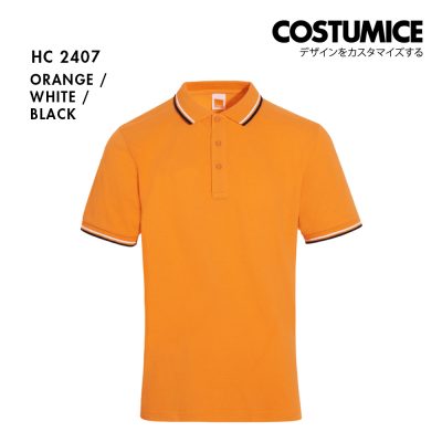 Unisex Cvc Cotton Tipped Collar Cuff Short Sleeve Polo Shirt Costumice Design X Oren Hc24 Orange F