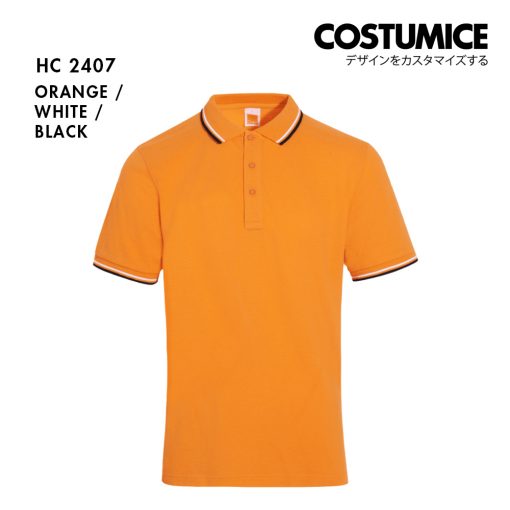 Unisex Cvc Cotton Tipped Collar Cuff Short Sleeve Polo Shirt Costumice Design X Oren Hc24 Orange F