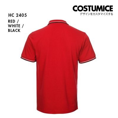 Unisex Cvc Cotton Tipped Collar Cuff Short Sleeve Polo Shirt Costumice Design X Oren Hc24 Red B