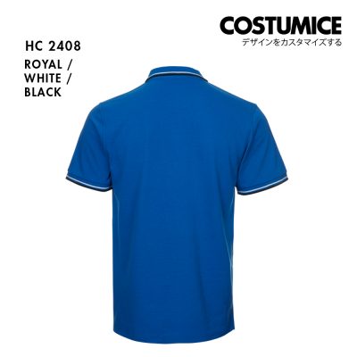 Unisex Cvc Cotton Tipped Collar Cuff Short Sleeve Polo Shirt Costumice Design X Oren Hc24 Royal B