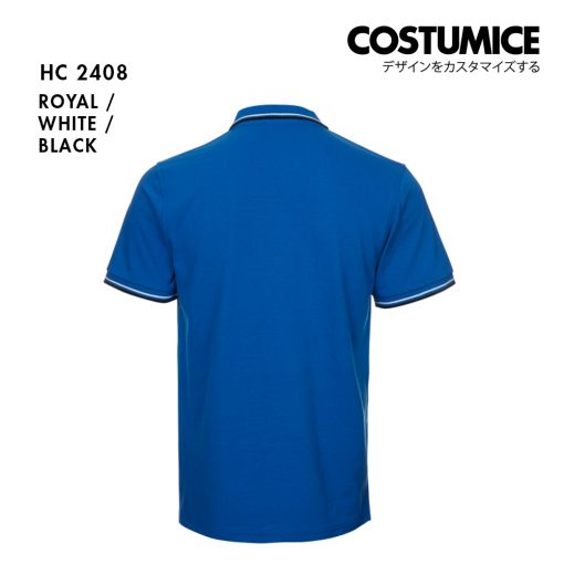 Unisex Cvc Cotton Tipped Collar Cuff Short Sleeve Polo Shirt Costumice Design X Oren Hc24 Royal B