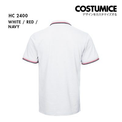 Unisex Cvc Cotton Tipped Collar Cuff Short Sleeve Polo Shirt Costumice Design X Oren Hc24 White B