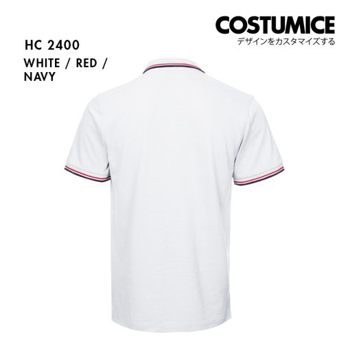 Unisex Cvc Cotton Tipped Collar Cuff Short Sleeve Polo Shirt Costumice Design X Oren Hc24 White B