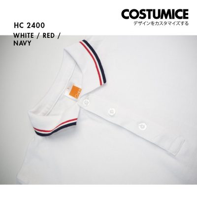 Unisex Cvc Cotton Tipped Collar Cuff Short Sleeve Polo Shirt Costumice Design X Oren Hc24 White D