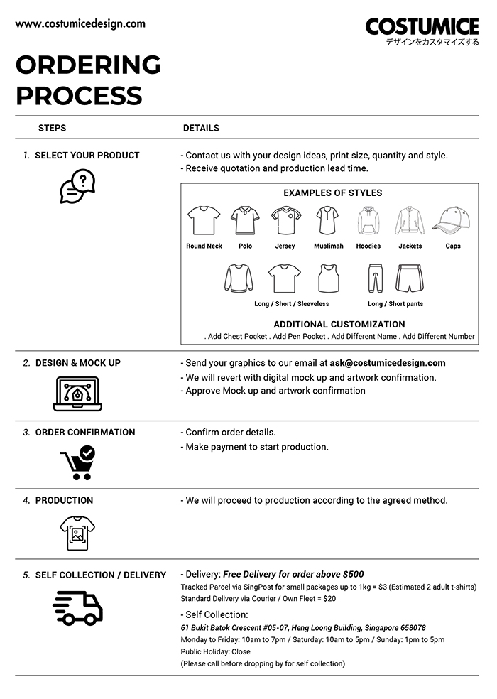 Full Color Hd Print 8 Ordering Process X Costumice Design