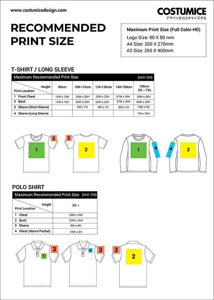 Full Color Hd Print 6 Recommended Print Size (T-Shirt Long Sleeve Polo Tee) X Costumice Design