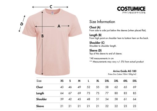 Arrive-Guide-Ag180-Prime-Siro-Cotton-T-Shirt-180Gsm-2024-Size-Information-X-Costumice-Design