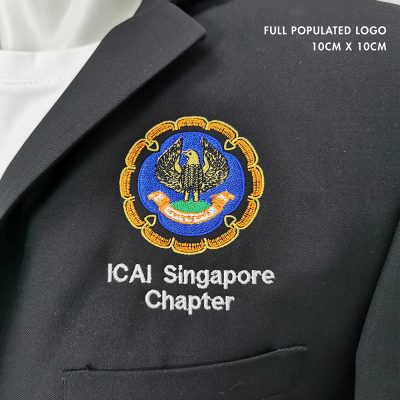 Fast Embroidery Service Singapore Costumice Design Full Populated Logo 10Cm
